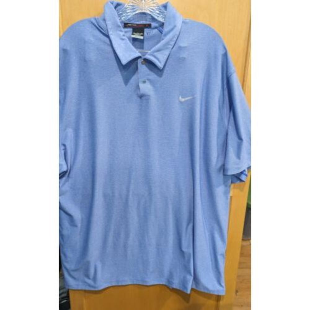 Nike Tiger Woods Collection Polo Mens 2XL Gray Short Sleeve Dri-Fit Golf PURPLE